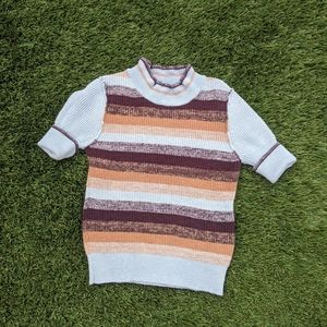 fp striped sweater knit short sleeve
